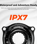 Close-up of Dual Sided S10 Power Meter Spider For Easton 110 BCD 4 Bolt Crankset; showing IPX7 waterproof rating.
