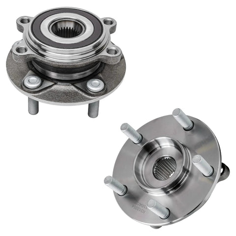 Japan Built Front And Rear Wheel Bearing And Hub Assembly Kit For Mazda 3 And Mazda 3 Sport 2014 2015 2016 2017 2018 5 Bolt ABS Encoder 4 Piece Replacement Set components shown
