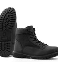 Sturdy Steel Toe Work Boots For Men And Women, Heat Resistant And Indestructible Safety Shoes For Construction And Outdoors, side and sole view