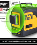 Self Leveling 360 Degree Green Cross Line Laser Level With Horizontal And Vertical Beams IP54 Dust And Water Resistant