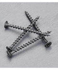 50 Piece Size 6 Drywall Screws For Wood And Drywall Coarse Thread Phillips Bugle Head Black Finish on gray surface