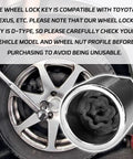 Go To Wheel Lock Key D Type Universal Lug Nut Remover Tool for Toyota Lexus Camry Corolla Tacoma Highlander RX ES GX in use