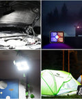 Portable LED Work Light With Solar Power 200W Bright, 20600mAh Battery Delivers 20000 Lumens, IP66 Waterproof used outdoors and indoors