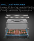 Heavy Duty Humidity Dome Germination Kit With Full Spectrum LED Grow Light Bars Using Samsung LM301H EVO LEDs, Heat Mat