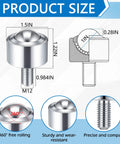 4 Pack 1 Inch Heavy Duty Steel Ball Transfer Bearings Rollers For Workbenches And Conveyor Setups 390 Lb Per Unit 1560 Lb Total Load 360 Degree Rotation With Thread Stem Ball Transfer Unit product size diagram