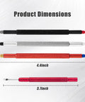 Pro Grade Watch Hands Repair Tool Kit With Pusher Puller And Hand Setting Levers dimensions showing 4.4 inch and 3.7 inch tools