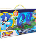 Hedgehog Themed Race Track And Toy Car Bundle With Expandable Track in box, featuring loops for racing playtime.