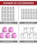 50Pcs AG60P Plasma Cutter Torch Consumables Kit Pro Grade.040 In Tips, Nozzles And Electrodes, 50 pieces shown in grid layout