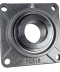 2-1/4 Inch Four Bolt Flange Bearing With Lock Collar Cam Lock Eccentric, showing cast iron housing and grease zerk