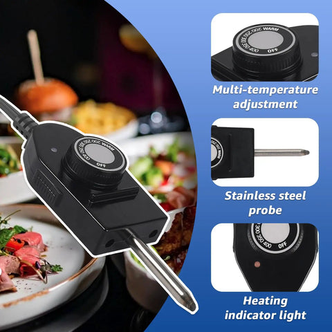 Probe Temperature Control Cord Plug And Play For Electric Skillets Griddles And Grills With 1 3 8 Inch Terminal Spacing Thermostat