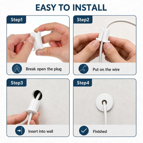 8Pcs Heavy Duty 3/4 Inch Wire Cable Grommets For Starlink Pass Through With Wall Hole Cutouts, step-by-step install