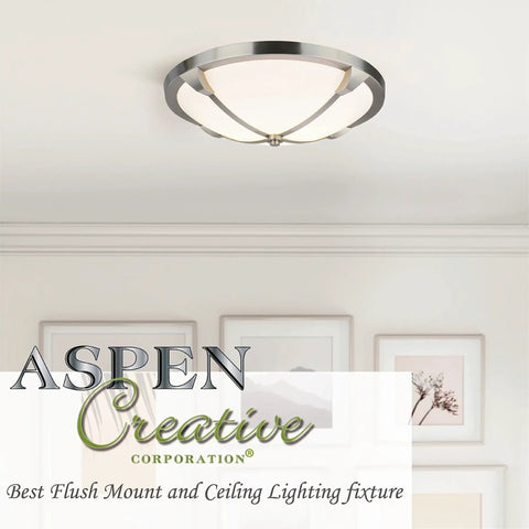 Three Light Semi Flush Mount Ceiling Light In Brushed Nickel With Patterned Glass Shade installed on ceiling