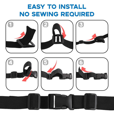 Must Have DIY Strap Kit For Everyday Gear 18 Feet Of 1 Inch Nylon Webbing With 8 Quick Release Buckles And 16 Tri Glide Clips Black Plastic Adjusters Easy No Sew Setup For Custom Durable Straps installation steps