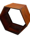 Hexagon Firewood Log Rack Built Tough With Honeycomb Design For Wood Storage Indoor Outdoor Use Durable Steel Pre Rust Finish