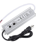 60W Waterproof LED Driver Power Supply IP67 Transformer, 100 to 265V AC to 12V DC Output, 5A, 3.3Ft Cable, aluminum housing