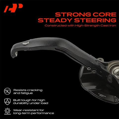 Premium Heavy Duty Front Left Steering Knuckle And Wheel Bearing Hub Assembly fits Honda Accord 2008 2012 provides strong, wear-resistant construction.