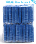 Pack of 200 blue Waterproof Disposable Shoe Covers Non Slip For Indoors And Light Outdoors CPE Plastic Booties.