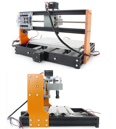 Upgraded 3018 PRO CNC Router Engraving Machine With E Stop And Limit Switches 10000 RPM Spindle Aluminum Frame Front View