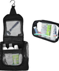On The Go Shower Caddy Bag For Travel And Gym Quick Dry Mesh Hanging Toiletry Organizer With Zipper Durable Bath Bag Black