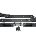 Heavy Duty Hook And Band Hinges For Shed Barn Gates Badass Durability And Sturdy As Heck Solid Black Metal Hardware with bolts and screws.