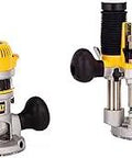 Heavy Duty Router Kit With Fixed And Plunge Bases, 11 Amp Motor, 1-3/4 HP for precise hardwood cuts, durable design shown.