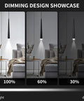 Black LED Pendant Lights 3 Pack Dope Modern Conical Dimmable Pendant Lighting With Acrylic Shade dimming showcase