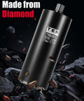 TEHify 3-inch wet diamond core drill bit with 1-1/4" thread, 14" drilling depth, black steel body (Amazon)