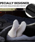 XXL Winter Sleeping Bag For Adults And Kids Ultra Warm Cozy All Season Camping Gear with feet in fleece insulation area