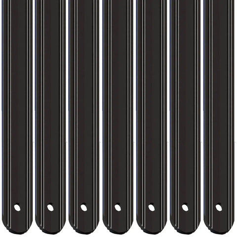 Aluminum Solid Deck Balusters 32.25 In Long, 1 In Wide, 0.2 In Thick Grooved Matte Black, 48 Pack For Staircase Railing