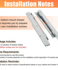 Rolls Right Out Butter Smooth Bottom Mount Drawer Slides With Soft Close Feature and Slick Glide Action for Kitchen Cabinet installation notes