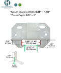 Adjustable White L Angle Drawer Guides with measurements, suitable for repairs in dressers, cabinets, and wood drawers.