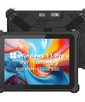 Heavy Duty 10.1 Inch Windows 11 Pro Rugged Tablet With IP67 Industrial Waterproof Housing And Mil Spec Drop Resistance front and back view