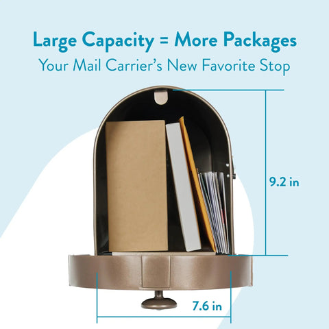 Heavy Duty Post Mounted Bronze Mailbox Built Tough With Weatherproof Galvanized Steel Large Curbside Mailbox With Magnetic Latch