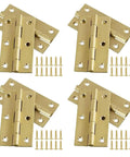Solid Brass Hinges Set For Cabinets And Jewelry Boxes 1/2 Inch, 2 Inch, And 2.5 Inch Butt Hinges, 8-piece pack with screws