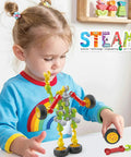 Child playing with STEM Building Toys 125 Piece Building Blocks Set For Kids Ages 3 4 5 6 7 8, Educational Learning Blocks