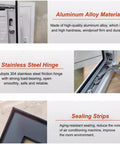 Solid Aluminum Access Door For Crawl Spaces And Attics With Heavy Duty Hinges and Dead Nuts Secure Locking Cover detail showing aluminum alloy, hinge, and sealing strips.