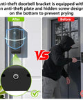 Rock Solid No Drill Adhesive Doorbell Mount For Eufy E340 showing anti-theft design and hidden screw details for security.