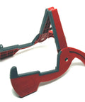 Duro Pro Guitar Stand Red With Steel Reinforced Pivot And Inert Silicon Padding, recycled composite construction, open position