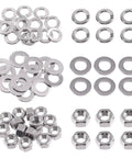 Massive 45-Piece SAE 304 Stainless Steel 3/8-16 Hex Nuts Set With 3/8 Flat Washers And 3/8 Split Lock Washers For Home, Auto, And Shop Projects Great For DIY, Automotive Repairs, And Shop Upgrades