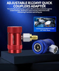 Quick Coupler Kit For Car AC Systems, Must Have Pro Grade Quick Connect Adapters And High Low Hose Fittings, 2 Pack R1234yf Adapters