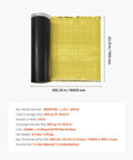Heavy Duty Three In One Floor Underlayment Two Hundred Sq Ft Roll With Built In Tape And Vapor Barrier Three Mm Thick Epe Foam gold coating with cutting grid surface, rolled up for installation.