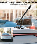 Heavy Duty Magnetic Car Mount For Insta360 And Action Cam With N52 Magnet quick release base on a car roof, 360 rotation arm.