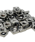 Solid M3 Thin Square Nuts Crafted From Premium Rust Proof A2 Stainless Steel Built For Seamless Prusa 3D Printer Projects And Smooth DIY Assembly This Legit Pack Of One Hundred Delivers Tough Performance And Zero Sweat Setup stacked in a pile.