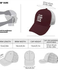 Its My Birthday Trucker Hat Unisex Cool Baseball Cap With Modern Design And Adjustable Buckle, cap size measurements illustration