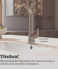 Pfister Vaneri Kitchen Faucet with Pull Down Sprayer, Stainless Steel mounted on a kitchen sink with a modern design.