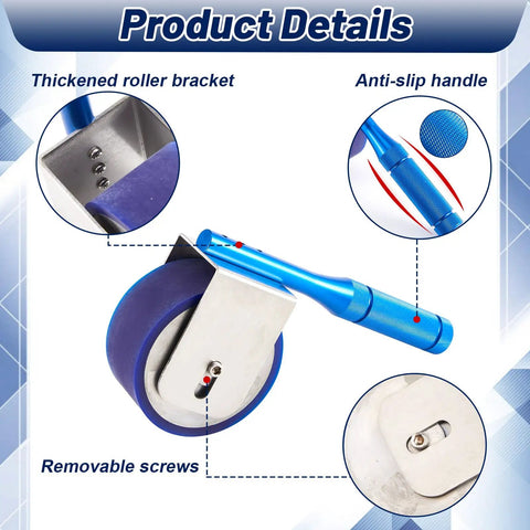 2000g Manual Pressure Sensitive Tape Adhesion Tester With Steel Roller Wheel For Peel Strength And Holding Force Testing Built In 2000g Standard Load For Uniform Tape Adhesion On Steel Plate Durable Pro Grade Tool blue handle and steel roller