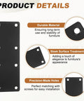 Heavy Duty Black Iron Shelf Brackets Set With Screws, 12 Pack, highlighting durability, sleek surface, 5.39 x 1.97 inch