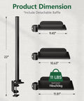 Product dimensions of 3 Tier Clamp On Desk Shelf With Height Adjustment And 360 Degree Rotatable Tray For Over Under Desk Storage