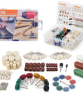 140 Piece Polishing Kit for Rotary Tools With One Eighth Inch Shank Includes Buffing Wheels and Polishing Compounds