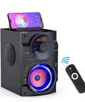 Massive Portable Bluetooth Speaker With Subwoofer And Light Show Wireless Stereo Four Point Two FM Radio LED Lights Equalizer Booming Bass